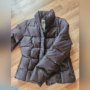 Women's Eddie Bauer Brown Down Short Puffer Jacket, Very Good Condition, Small